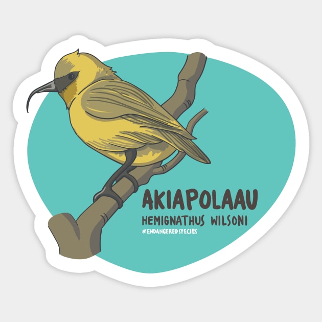 The Akiapolaau Sticker by Gernatatiti